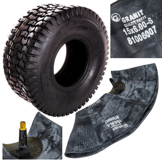 Opona + dętka do traktorka kosiarki 15x6.00-6