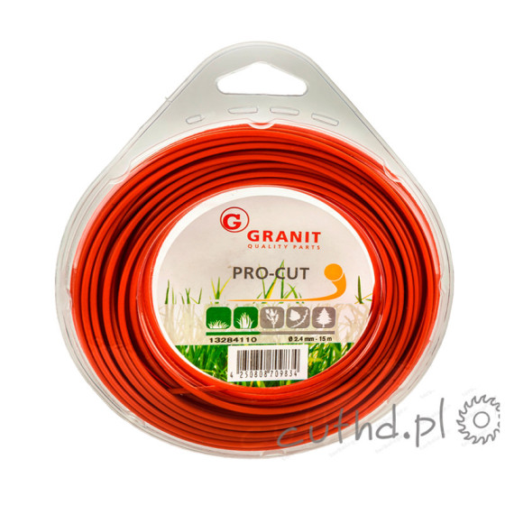 Żyłka tnąca okrągła 2,4mm GRANIT rolka 12m