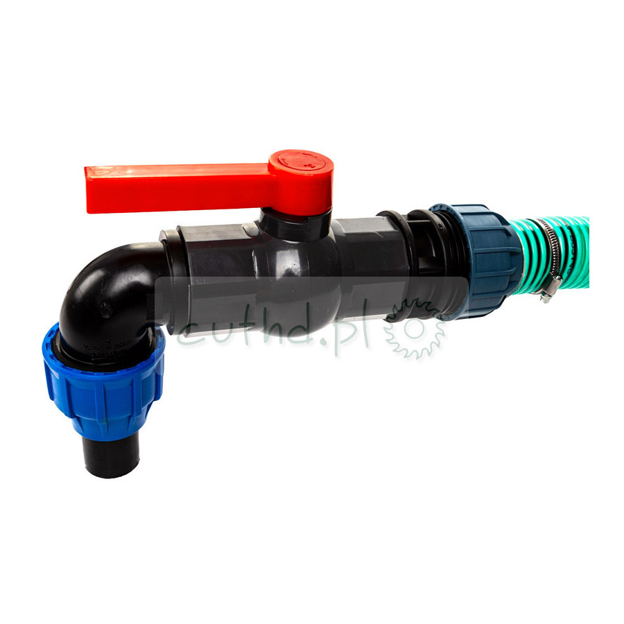 Zlewka kontenera IBC zawór 2" rura 50mm
