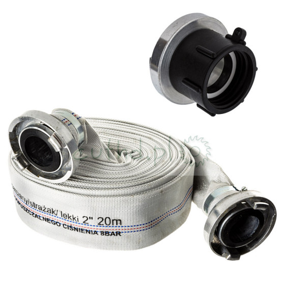 Zestaw: adapter do  mauzera IBC, złącze strażackie i wąż strażacki 2"