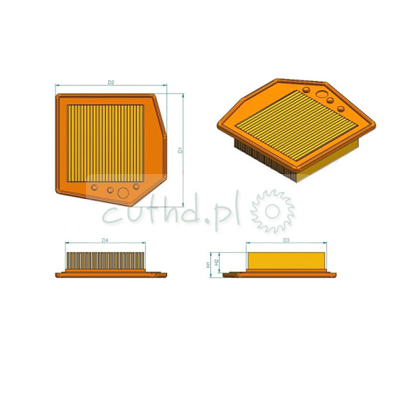 Filtr powietrza HIFI SA12473 odpowiednik 4147-141-0300 SL1744 Stihl